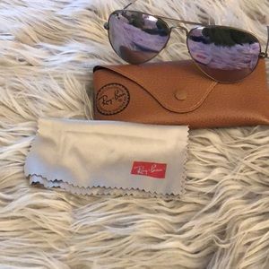 Ray Ban Aviators, Purple Mirrored Lens